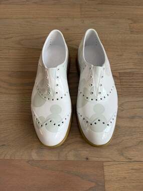 Biion Disney Mickey Mouse White Brogue Spikeless Golf Shoes